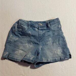 Members Mark  Girls Size 14/16 Denim Butterfly Print Shorts